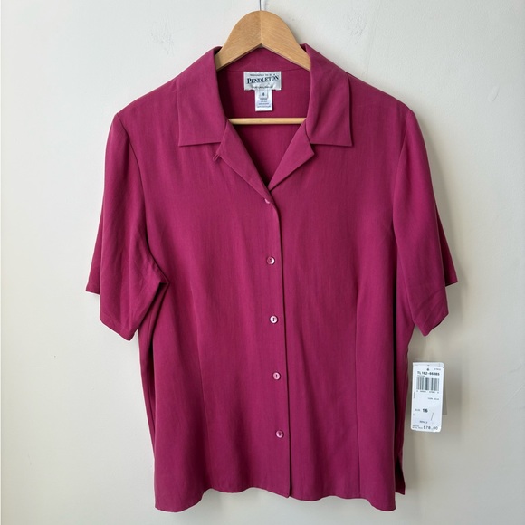 NWT Silk Pendleton Pink Shirt - Picture 4 of 12